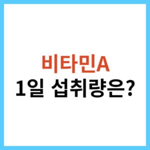 비타민A 1일 권장 섭취량