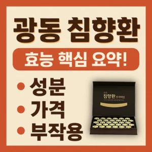 광동 침향환 효능, 성분, 가격, 부작용, 솔직 후기를 요약한 썸네일 이미지