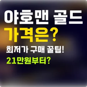 야호맨 골드 가격은 얼마일까? 최저가 구매 꿀팁, 21만원부터 시작하는 정보 이미지