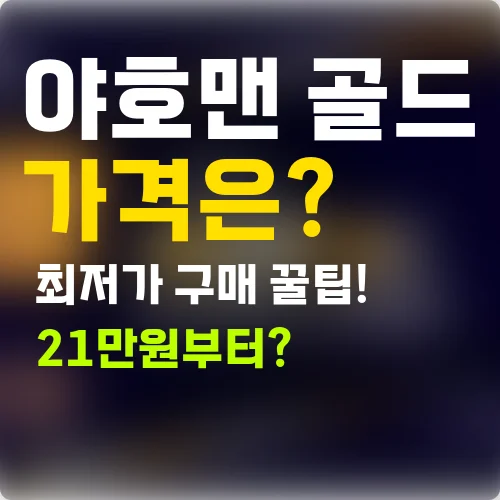 야호맨 골드 가격은 얼마일까? 최저가 구매 꿀팁, 21만원부터 시작하는 정보 이미지